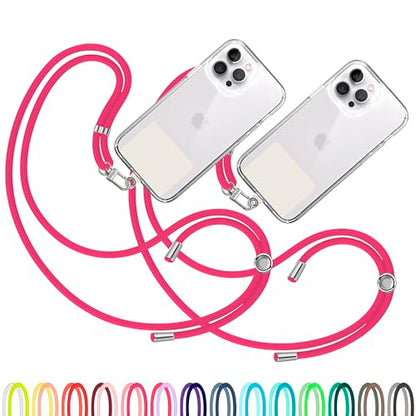 TBOC 2X Cell Phone Lanyard [Fuchsia] - Comfortable Universal Smartphone Lanyard - Easy to Use Neck Phone Holder [White Ice Patch] - Adjustable Length Phone Strap Crossbody - Fits All Mobile Phones - color: Fuchsia