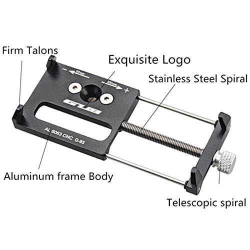 GUB Bicycle & Motorcycle Phone Mount, Aluminum Alloy Universal Bike Handlebar Phone Mount Holder Adjustable Compatible with iPhone X XR Xs 7s 8 Plus,Compatible with SamsungS9/S8/Note5/4 (Black) - color: black