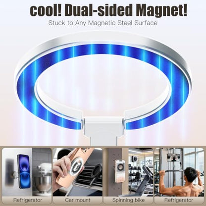 Magnetic Phone Ring Grip for MagSafe Compatible with iPhone Samsung(Silver) - color: Silver