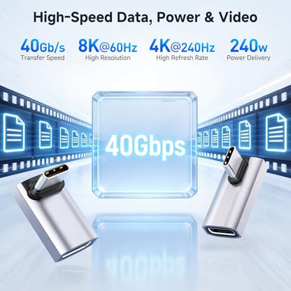Cable Matters Combo-Pack 40Gbps Vertical Right Angle USB-C Adapter Kit - style: Combo - Vertical