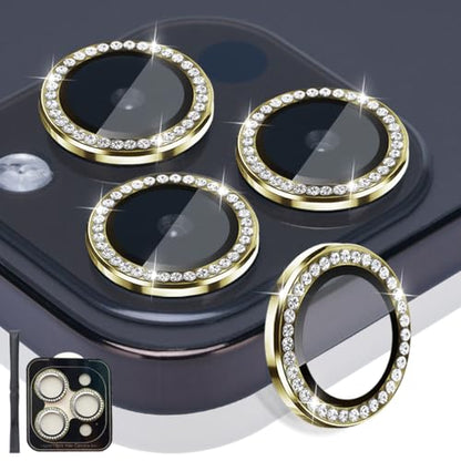 Camera Lens Protector for iPhone 14 Pro/14 Pro Max, Diamond Gold - color: Diamond Gold