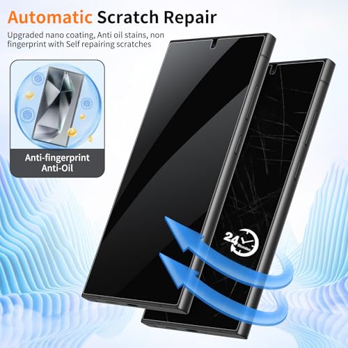 2 Pack Galaxy S24 Ultra 25° Privacy Screen Protector, PET Film with Auto Dust Elimination Cabin, Anti-Glare, Sensitive Touch, Bubble-Free, Case Friendly - color: S24-PR