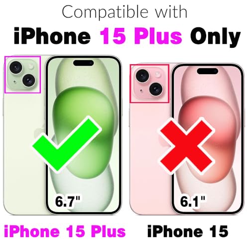 Wallet Case for iPhone 15 Plus 6.7 inch with Wrist Strap 9+ Card Slots Zipper Purse, Luxury PU Leather Stand Full Body Phone Cover for i-Phone 15+ iPhone15Plus 5G i i15 + iPhone15 15Plus Purple | Wrist/Shoulder Strap, Card Slots Luxury PU Leather Stand Ph