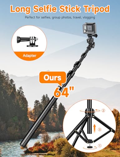 Phone Tripod, 71" Portable Cellphone Tripod Stand with Remote - size: 71 inch