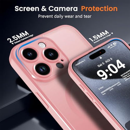 Magnetic Case for iPhone 13 Pro 6.1-Inch, [Compatible with Magsafe][Full Camera Protection] Ultra Slim Translucent Matte Shockproof Protection Phone Cover-Pink - color: Pink, size: iPhone 13 Pro