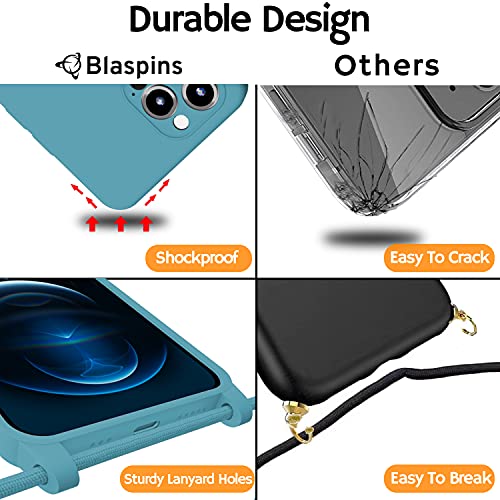 Crossbody Lanyard Strap Case for iPhone 14 Pro Max, Neck Cross Body, Adjustable Holder Removable, Drop Protection Shockproof,Hands-Free Silicone Case 6.7 inch,150 cm Strap, iP14PM-Pine Green - color: Pine Green