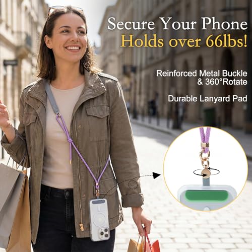 Phone Lanyard Crossbody Adjustable Strap for Travel Outdoor Purple - color: Purple