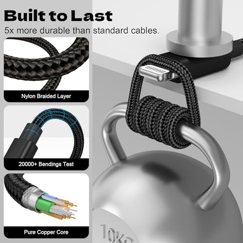 2 Pack Short iPhone Charger 1ft, USB Lightning Cable 1 Foot for iPhone 14-5 - size: 1 FT