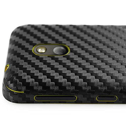 Armorsuit MilitaryShield Black Carbon Fiber Skin Wrap Film + HD Clear Screen Protector for Nokia Lumia 620 - Anti-Bubble Film