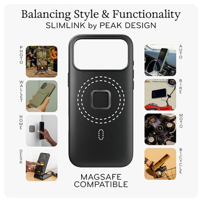 Peak Design Mobile Everyday Phone Case for iPhone 17 Pro Max, Charcoal, Slim Profile, Drop Protection, Weatherproof Fabric Shell, SlimLink Connects to Mobile Mounts & Gear - color: Charcoal, style: Everyday Case