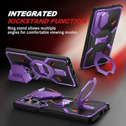 TONGATE Magnetic Stand for Samsung Galaxy S26 Ultra Case, Compatible with Magsafe, [Camera Cover & 2 Front Frames][Military Drop Protection] S26 Ultra Case Built-in Screen Protector & Belt Clip,Purple - color: Purple