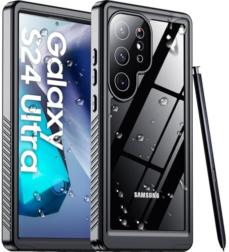 Designed for Samsung Galaxy S24 Ultra Case,Waterproof Built-in Lens & Screen Protector [Full Body Shockproof][Military Drop Proof][IP68 Underwater] Phone Case for S24 Ultra 5G-Black (2024) - color: Black, size: Samsung Galaxy S24 Ultra 6.8"