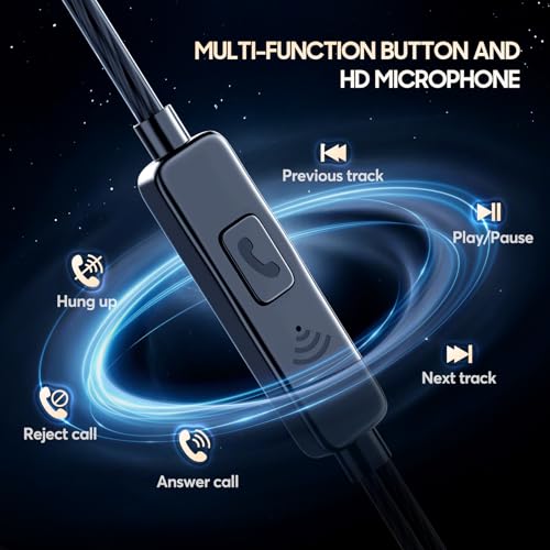 LWZCAM 5 Pack 3.5mm Wired Earbuds, Stereo Headphones with Microphone