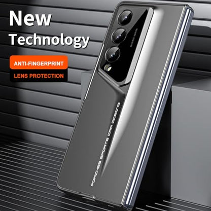 Smartphone Flip Cover for Samsung Galaxy Z Fold 4 Case with Built-in Screen Protector, Ultra Slim, Shockproof, Anti-Scratches, Hard PC Protective Phone Case for Galaxy Z Fold 4(Gray) - color: Gray