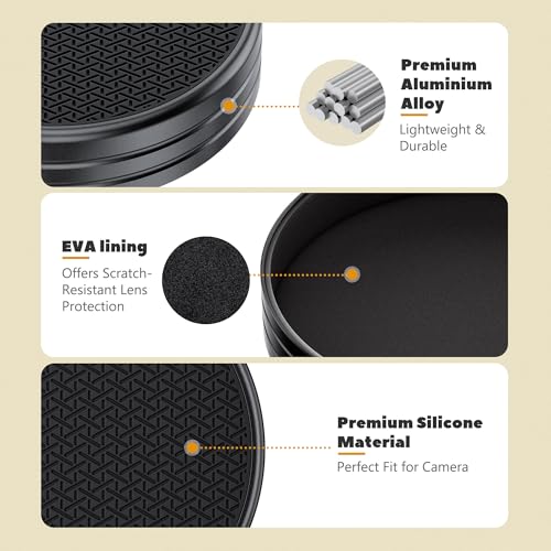JJC Aluminum Lens Cap Cover for Fujifilm Instax Wide Evo, Dustproof & Anti-Scratches Lens Protector with Soft EVA Interior & Silicone-Textured Surface, Accessories for Fuji Wide Evo - size: For Fuji WIDE Evo