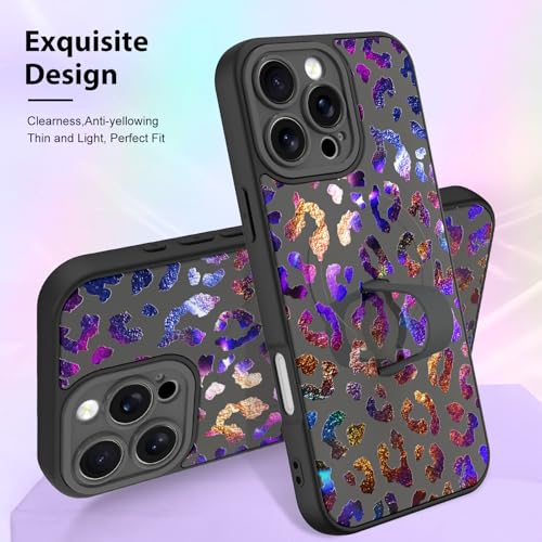 KANGHAR Compatible with iPhone 16 Pro Max Case Leopard Pattern -Black - color: Black-Leopard(Iridescent), size: iPhone 16 Pro Max