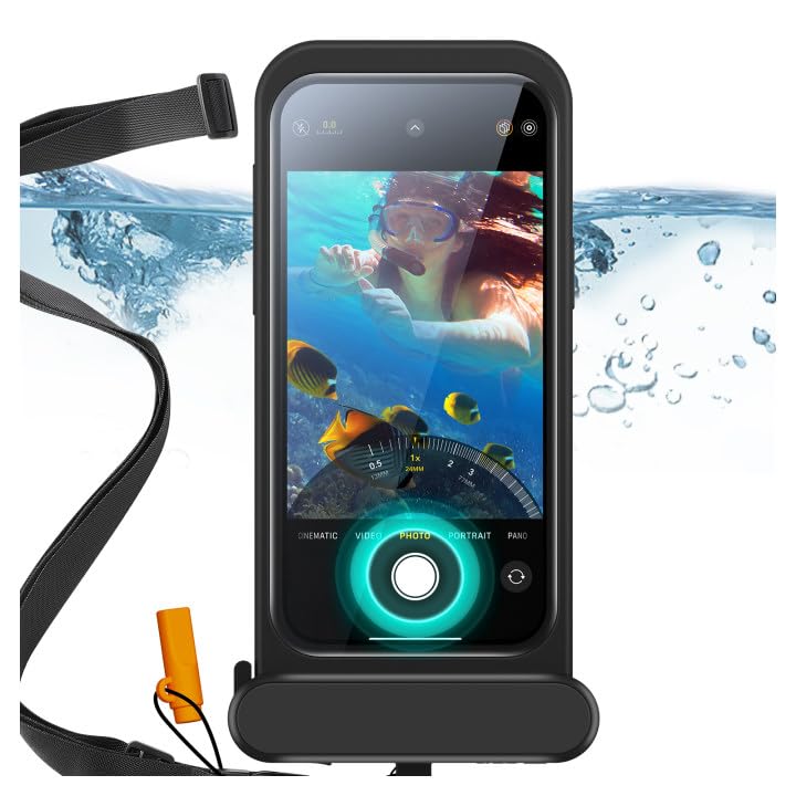 ESR Waterproof Phone Pouch for iPhone 15 Pro Max /14 Pro Max, Black | Underwater Touch Sensitivity, IPX8 Floating Waterproof Cellphone Case with Lanyard, Dry Bag for Snorkeling - color: Black