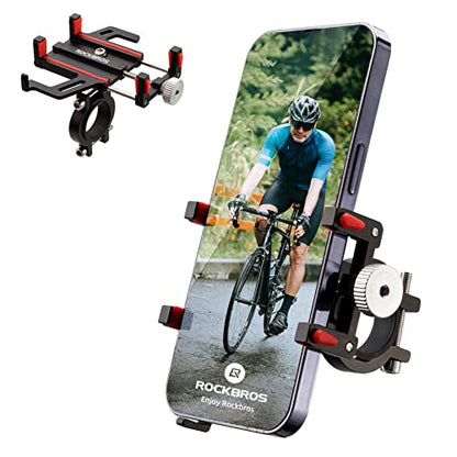 ROCKBROS Bike Phone Holder, Motorcycle Phone Mount,5-Claw Lock Anti-Shake - color: Red