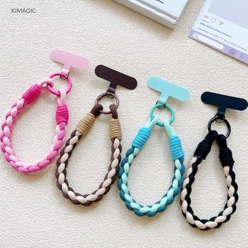 KIMAGIC Korean Dopamine Phone Wrist Strap - Handmade Thickened Phone Lanyard, Anti-Drop Hands-Free Charm - color: 02 Macaron Yellow