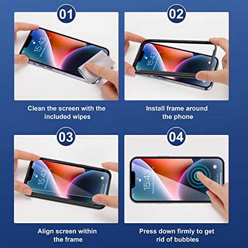 ImpactStrong Shatterproof Tempered Glass Screen Protector for iPhone 13 Pro Max/iPhone 14 Plus [Easy Installation Frame] [Bubble Free] [9H Hardness] [Full Coverage] Case Friendly, 6.7 Inch - (3-Pack) - size: iPhone 13 Pro Max/14 Plus
