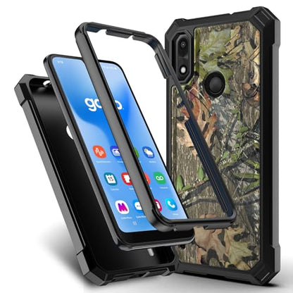 for Gabb Phone 4 Case/Gabb Phone 4 Cover w/[Built-in Screen Protector] Dual Layer Shockproof [Military-Grade][Full-Body] Protective Cover for Teen Women Man Boy Girl Hunt Tree Camo Leaf Design - color: BLD IN TREE BROWN