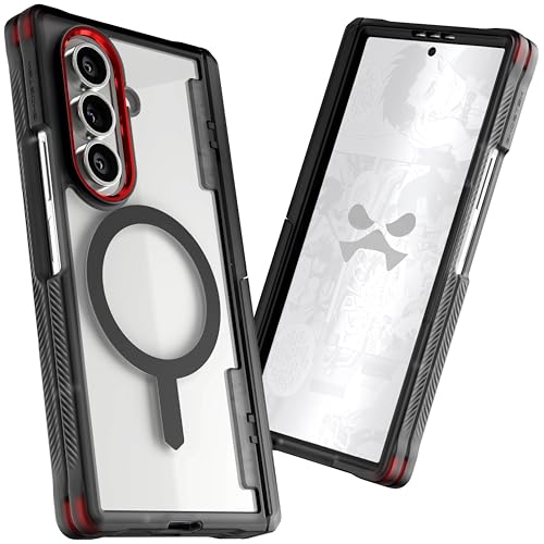 Ghostek Covert Clear Galaxy Z Fold7 Case with Built-in Kickstand, MagSafe and Full Hinge Protection Designed for 2025 Samsung Galaxy Fold 7 (8") (Smoke) - color: Smoke, size: Galaxy Z Fold 7
