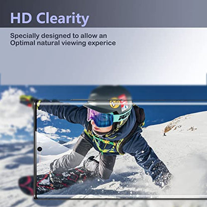 【2+2 Pack for Samsung Galaxy S24 Ultra Privacy Screen Protector Tempered Glass with Camera Lens Protector - High Transparency, Shockproof, Anti-Smudge, Supports Fingerprint Unlock - size: S24U 2+2