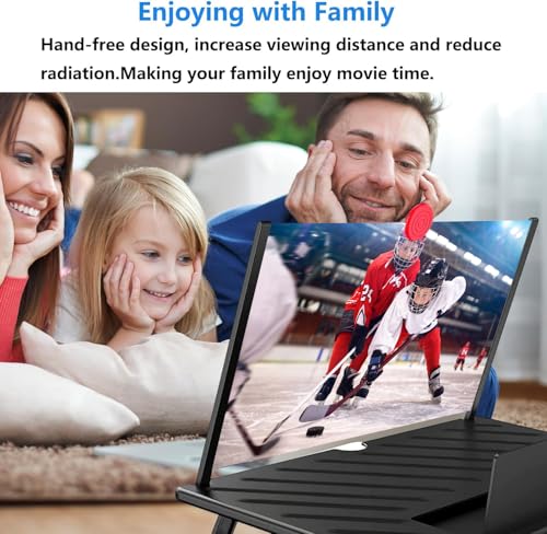 20" Screen Magnifier for Cell Phone – 3D HD Magnifing Screen Enlarger Projector for Movies Videos and Gaming – Foldable Phone Stand Holder with Screen Amplifier–Compatible with All Smartphones - color: Red-20inch