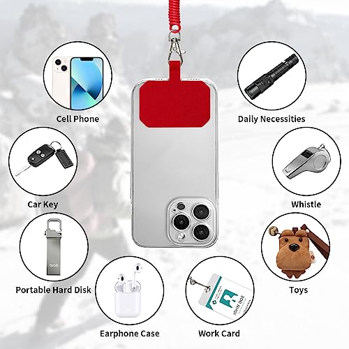 HOTEMIA Phone Tether Lanyard Anti Theft Phone Strap with Carabiner Anti-Drop Outdoor Skiing Hiking Cycling Fishing Climbing fit iPhone and Most Cell Phones (Black+Red) - color: Black+Red