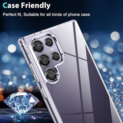 Zeking (2 Set) for Samsung Galaxy S25 Ultra 5G Camera Lens Protector, Scratch-Resistant HD Clarity Ultra-Thin 9H Tempered Glass with Aluminum Edging, Individual Metal Lens Cover (Black) - color: Black