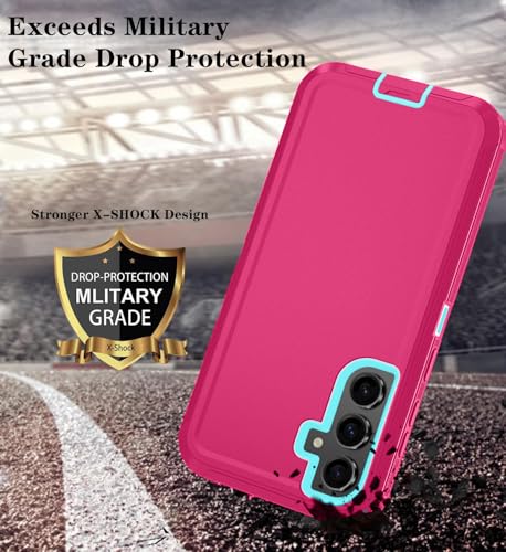Qinmay Phone Case for Samsung Galaxy A37 5G Case with HD Screen Protector, Heavy Duty Shockproof & Dropproof 3-Layer Cover Phone Case for Galaxy A37,PinkSkyBlue - color: PinkSkyBlue