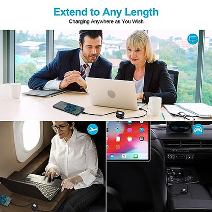 Retractable USB C Cable,3Pack 3.3FT Car Charger for iPhone 17e 17 Pro Max - color: Black3