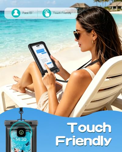PEDVSTY Floating Waterproof Phone Pouch 2 Pack, Up to 7.5", Case Friendly | IP68 Waterproof Phone Case,Dry Bag for iPhone Galaxy,Beach/Cruise/Travel/Camping/Kayak/Vacation Essentials - size: Large (Up to 7.5")
