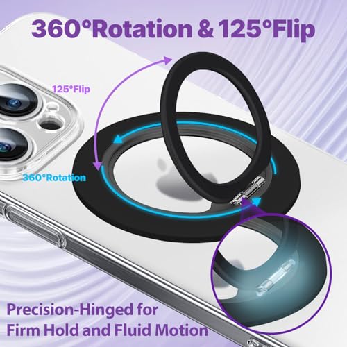 Jsoerpay Ultra-Thin Magnetic Phone Grip for MagSafe, Black - color: Black