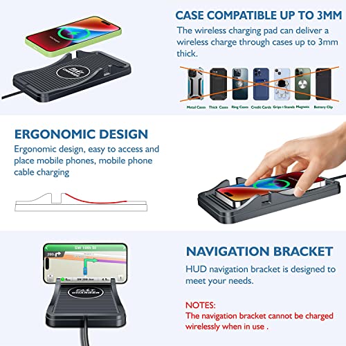 Wireless Charger Car Charging Pad Non-slip 15W 10W 7.5W Fast Charger Mount Adapter for iPhone 13 12 Pro Max 11 8 Plus X XR Xs LG G8 Samsung Note 20 10 Galaxy S10 S20 S21 S22 S23 S24 S25 Android Phones