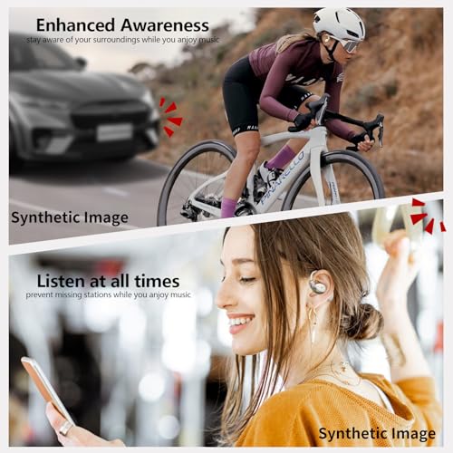 Wireless Open Sports Ear Earbuds 40H Playtime Waterproof For Gym,Running - color: Champagne