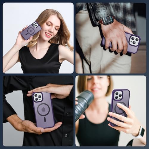 for iPhone 13 Pro Max Case, Compatible with Magsafe, Anti-Yellowing, Military-Grade Protection, Shockproof Slim Magnetic Phone Case Cover, Dark Purple - color: Dark Purple, size: iPhone 13 Pro Max