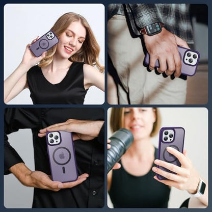 for iPhone 13 Pro Max Case, Compatible with Magsafe, Anti-Yellowing, Military-Grade Protection, Shockproof Slim Magnetic Phone Case Cover, Dark Purple - color: Dark Purple, size: iPhone 13 Pro Max