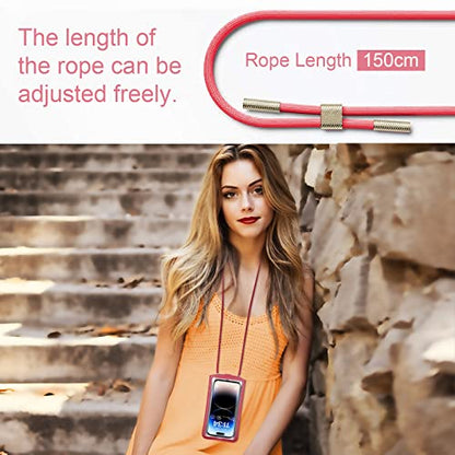 Small Crossbody Bag Cell Phone Purse for Women Men Leather Mini Shoulder Bag Wallet Case with Card Holder Slot Necklace Lanyard for All phones iPhone Samsung Google up to 7.3" Red - color: Red