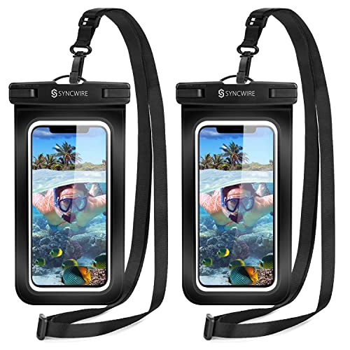 SYNCWIRE Waterproof Phone Pouch [2-Pack] - Universal IPX8 Waterproof Phone Case Dry Bag with Lanyard Compatible with iPhone 15/14/13/12/11 Pro Max SE XS XR X Samsung S23 S22 and More Up to 7 Inches | Cell Phone Dry Bag, Waterproof Phone Case for iPhone Sa
