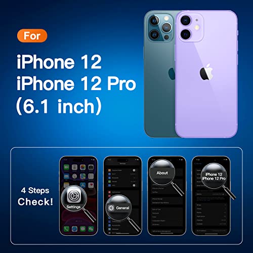 CANSHN Clear Shockproof for iPhone 12 Case/iPhone 12 Pro Case, Purple | Crystal Clear, Military-Grade Protection, Scratch Resistant, Anti-Slip, Slim Fit, Wireless Charging Compatible - color: Clear & Light Purple