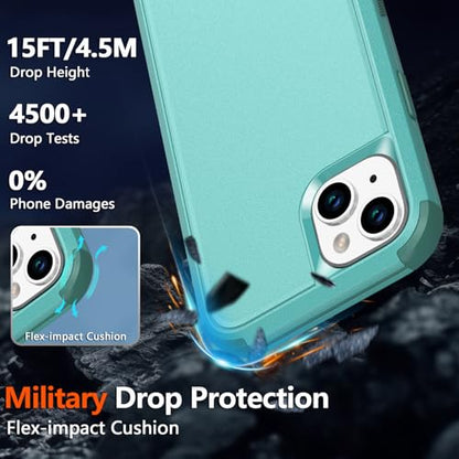 Diverbox Heavy Duty Magnetic Case for iPhone 14 [with Screen & Camera Lens Protectors] (Teal) - color: Magnetic Teal