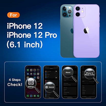 CANSHN Clear Shockproof for iPhone 12 Case/iPhone 12 Pro Case | Crystal Clear, Military-Grade Protection, Scratch Resistant, Anti-Slip, Slim Fit, Wireless Charging Compatible - color: Clear