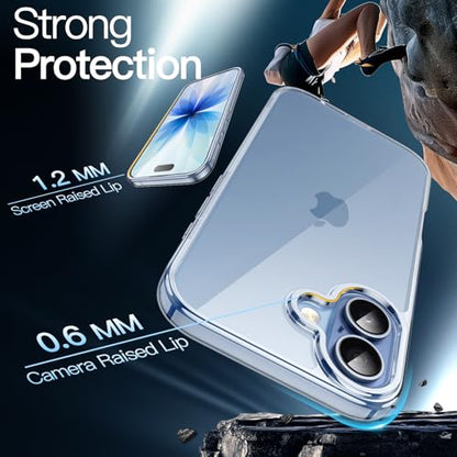 JETech Case for iPhone 17, Anti-Yellowing, Mist Blue | Shockproof Protection, Scratch Resistant Hard PC Back, Durable Transparent TPU Bumper - color: Mist Blue, size: iPhone 17
