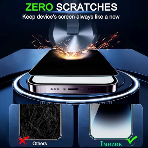 IMBZBK Privacy Screen Protector for iPhone 14 Pro Max, 3+3 Pack - color: 14 Pro Max-Black
