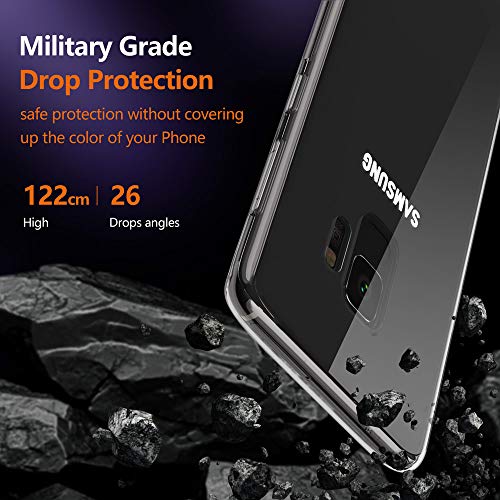 Galaxy S9 Slim Case,Thin TPU Silicone Flexible Soft Skin Gel Lightweight Anti-Scratch Shock Absorption Protective Cases Cover for Samsung Galaxy S9,Crystal Clear - color: Crystal Clear
