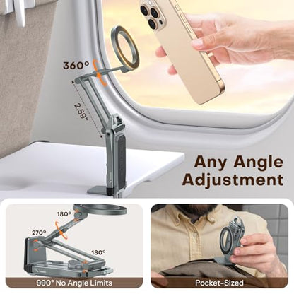 OMOTON TP02 360°Rotating Adjustable Aluminum for MagSafe Tripod Mount, Gray - color: 2-Gray