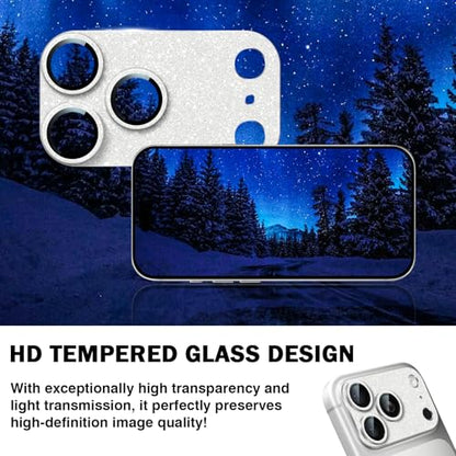 Camera Lens Protector for iPhone 17 Pro Max, Bling Glitter Women - color: Sparkly Silver