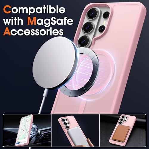 Oterkin Magnetic Samsung Galaxy S26 Ultra Case, Light Pink | Matte, Compatible with MagSafe, Frosted Translucent, Shockproof Anti-Scratch Slim Fit, Military Grade Protection - color: S26 Ultra-Light Pink, size: Galaxy S26 Ultra Case 6.9''