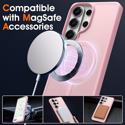 Oterkin Magnetic Samsung Galaxy S26 Ultra Case, Light Pink | Matte, Compatible with MagSafe, Frosted Translucent, Shockproof Anti-Scratch Slim Fit, Military Grade Protection - color: S26 Ultra-Light Pink, size: Galaxy S26 Ultra Case 6.9''